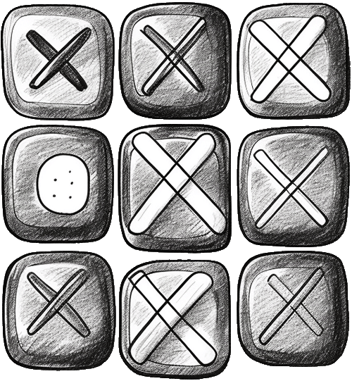 Sketch of tic tac toe game board